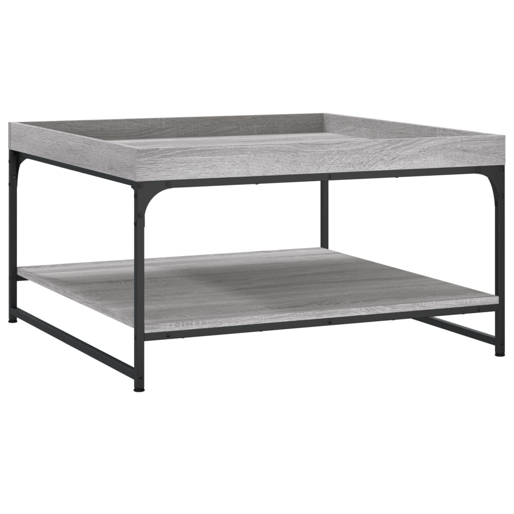Coffee Table Grey Sonoma 80x80x45 cm Engineered Wood and Iron