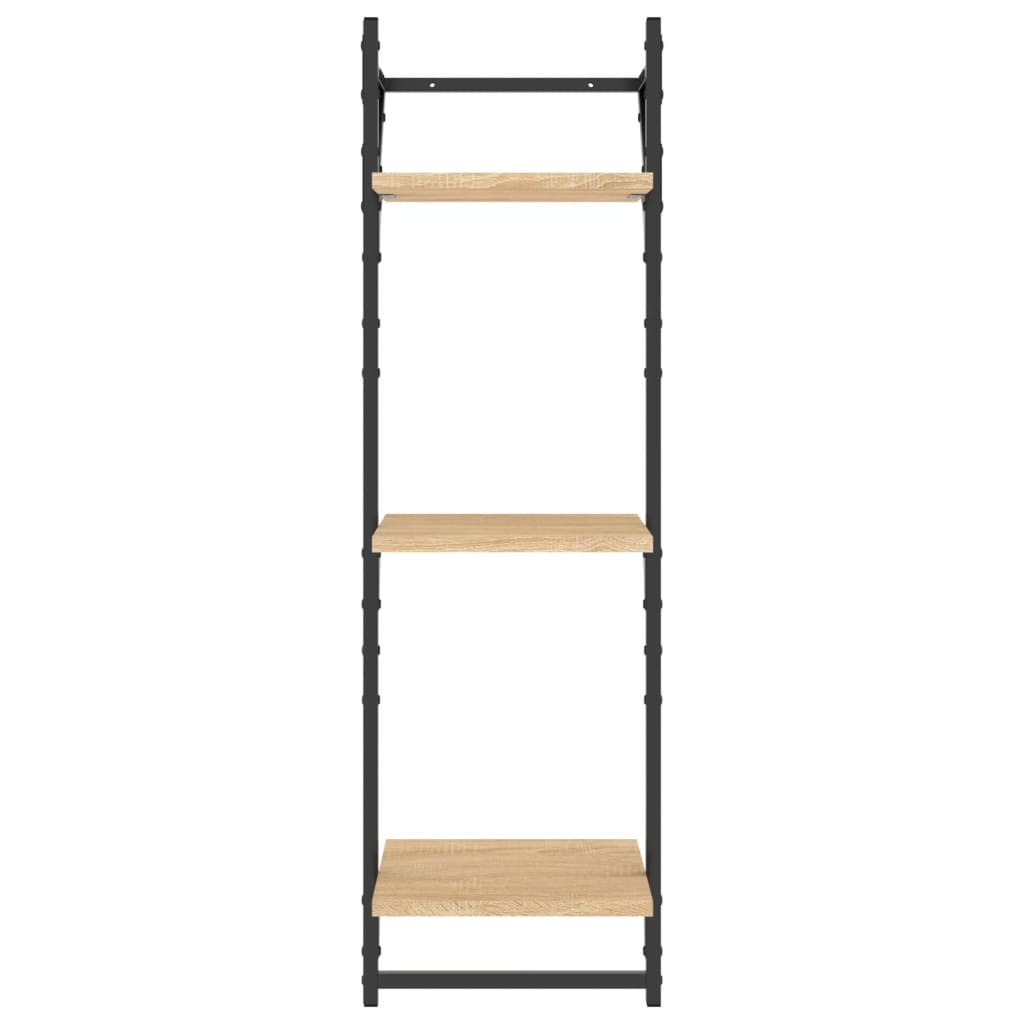6 Piece Wall Shelf Set with Bars Sonoma Oak Engineered Wood