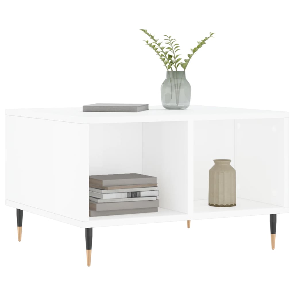 Coffee Table High Gloss White 60x50x36.5 cm Engineered Wood