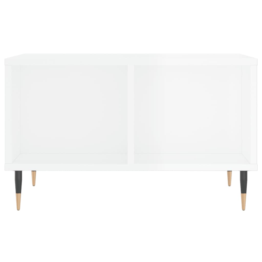 Coffee Table High Gloss White 60x50x36.5 cm Engineered Wood