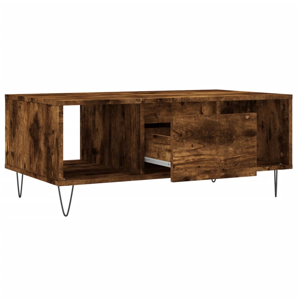Coffee Table Smoked Oak 90x50x36.5 cm Engineered Wood