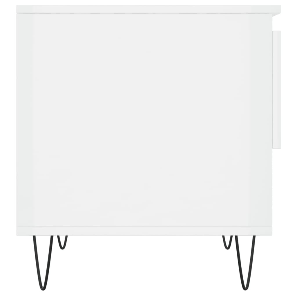 Coffee Table High Gloss White 50x46x50 cm Engineered Wood