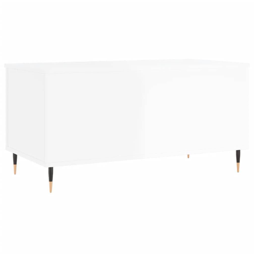 Coffee Table High Gloss White 90x44.5x45 cm Engineered Wood