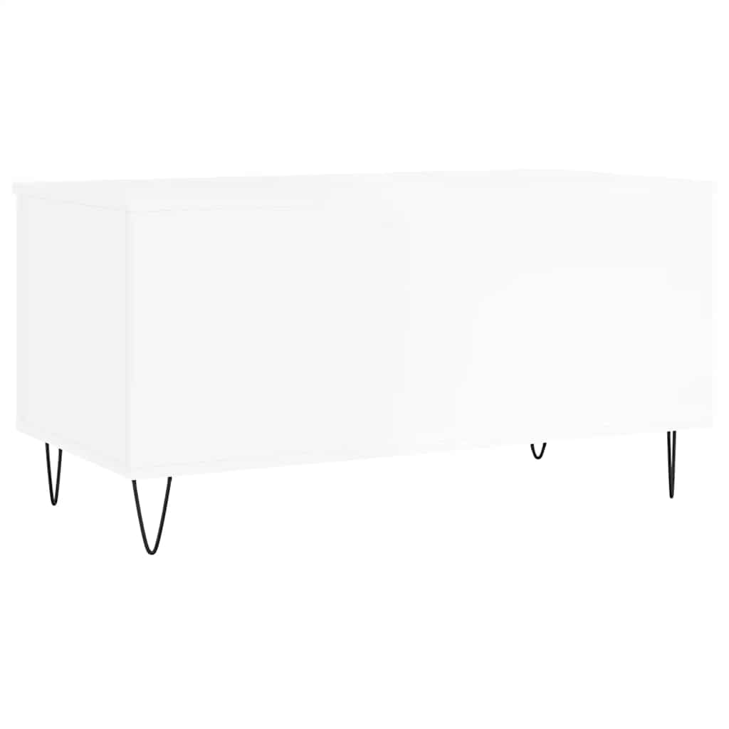 Coffee Table High Gloss White 90x44.5x45 cm Engineered Wood