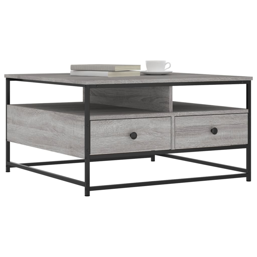 Coffee Table Grey Sonoma 80x80x45 cm Engineered Wood