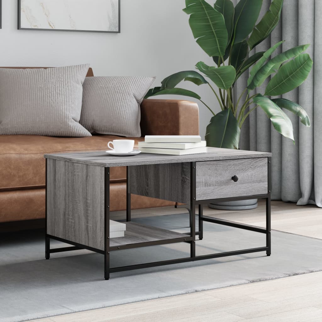 Coffee Table Grey Sonoma 85.5x51x45 cm Engineered Wood