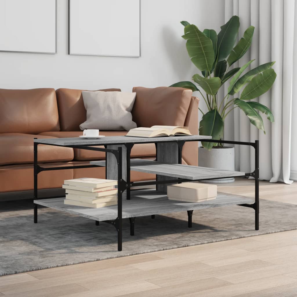 Coffee Table Grey Sonoma 100x100x48.5 cm Engineered Wood