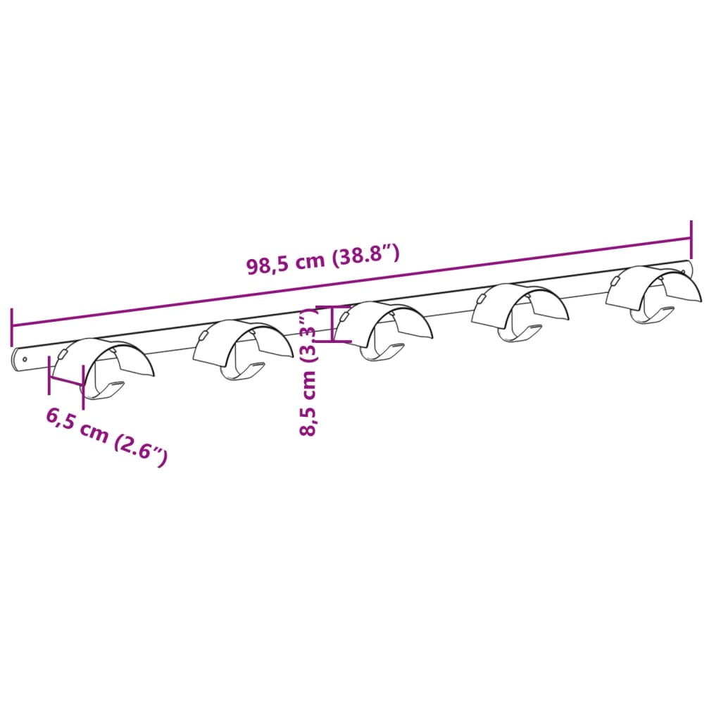 Bridle Hanger for 5 Bridles with 5 Hooks Black Iron