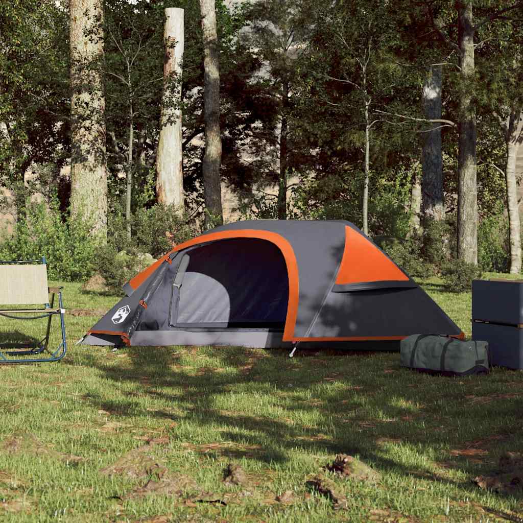 Camping Tent Dome 1-Person Orange Waterproof