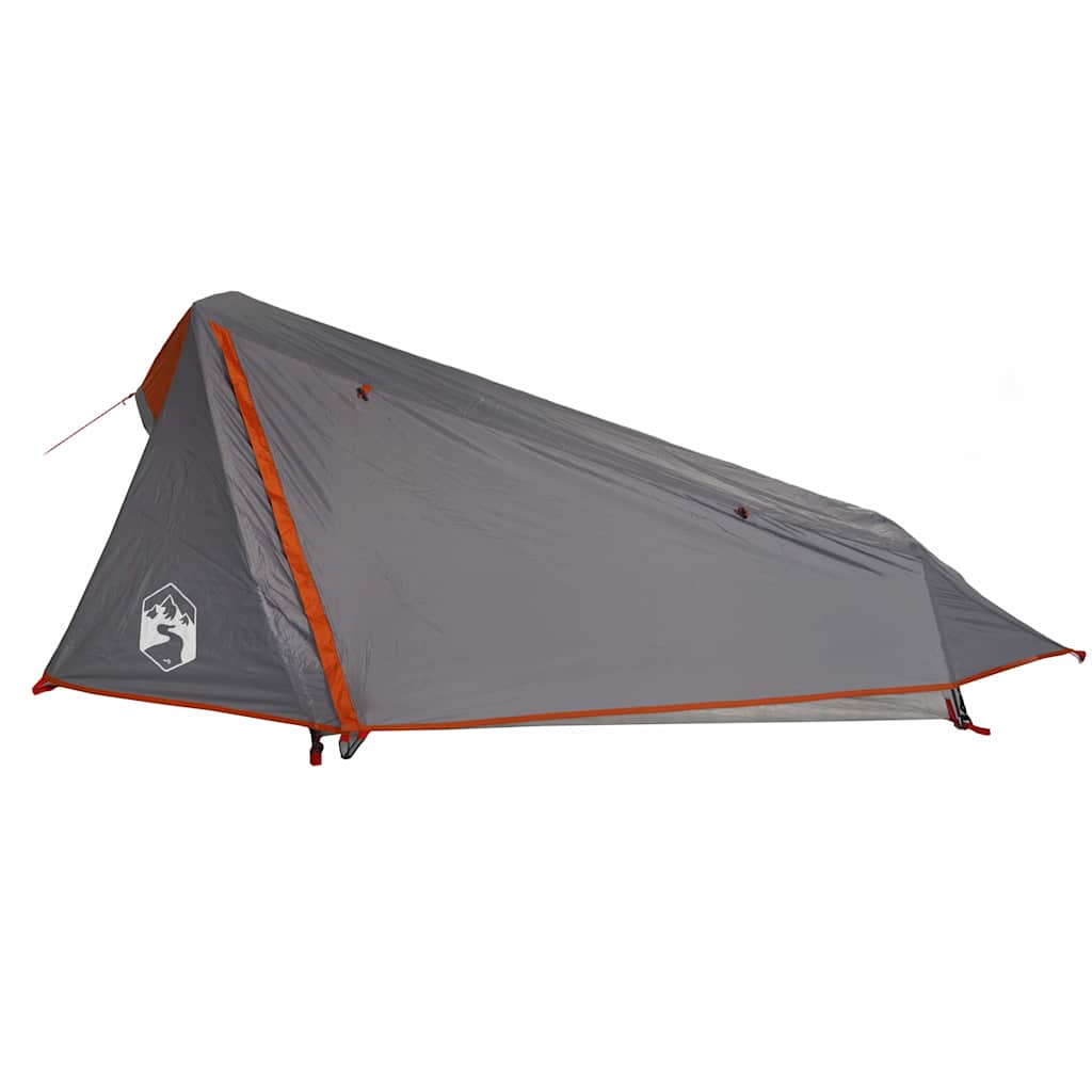 Camping Tent Tunnel 1-Person Grey and Orange Waterproof
