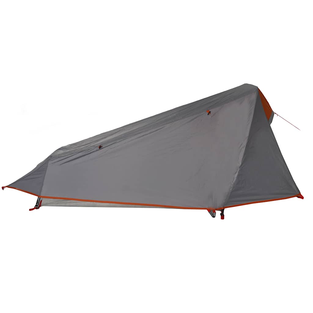 Camping Tent Tunnel 1-Person Grey and Orange Waterproof