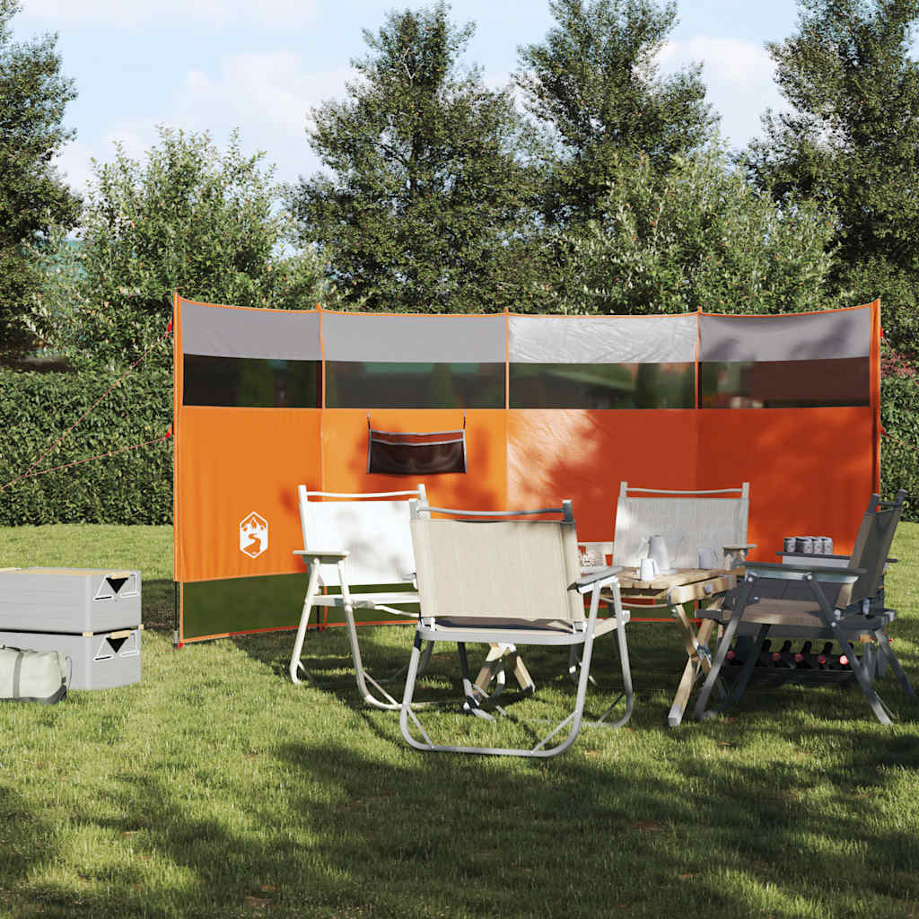 Camping Windbreak Orange 366x152x152 cm Waterproof