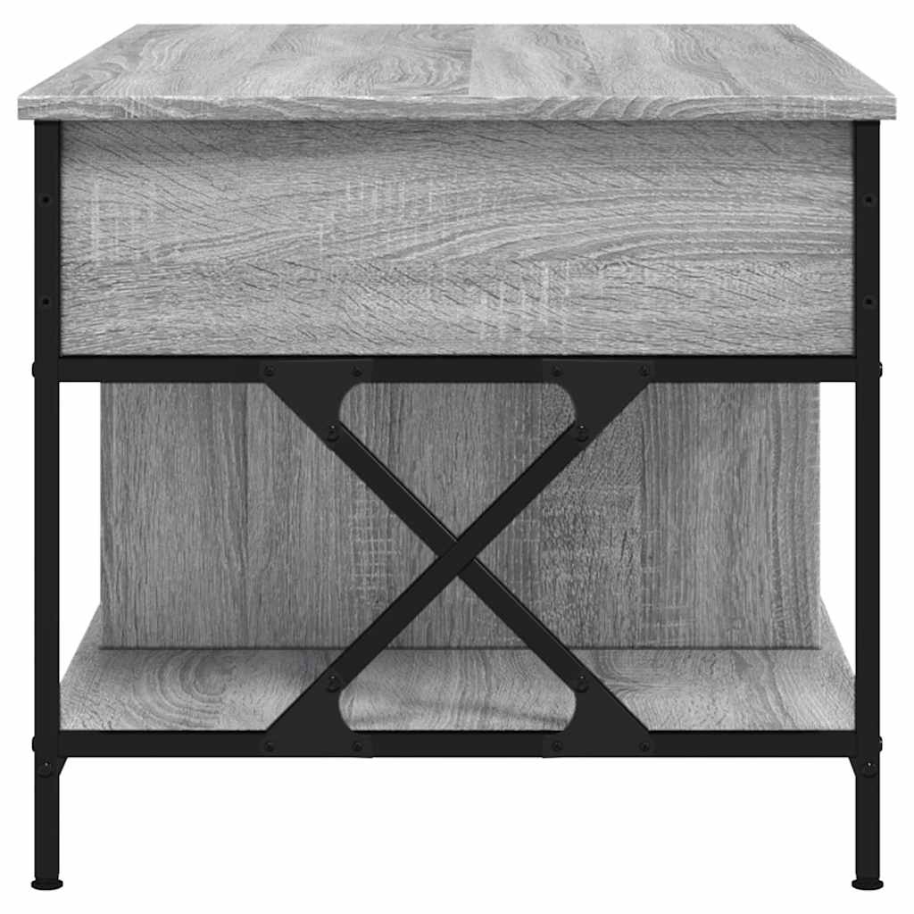 Coffee Table Grey Sonoma 100x55x50 cm Engineered Wood and Metal