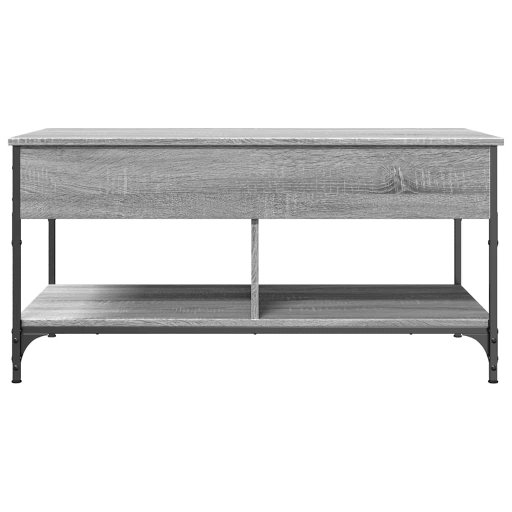 Coffee Table Grey Sonoma 100x50x50 cm Engineered Wood and Metal