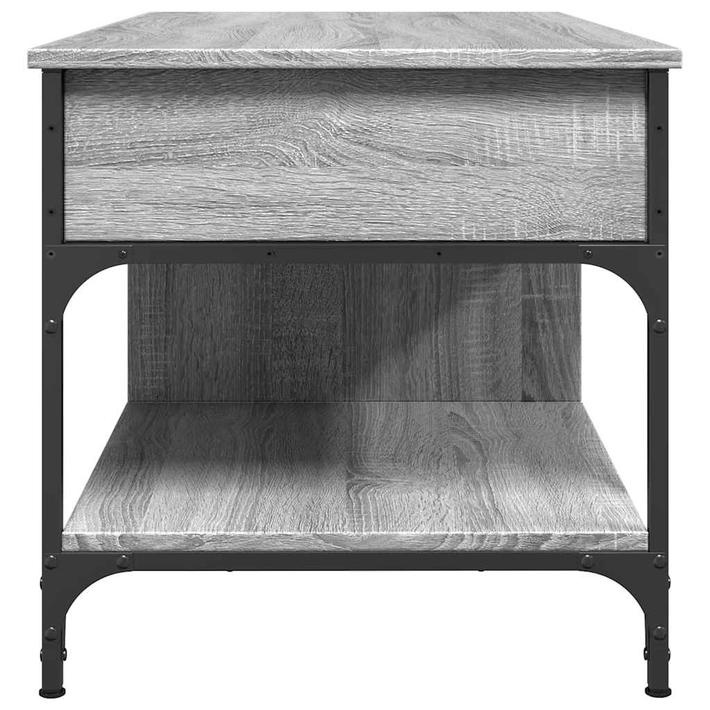 Coffee Table Grey Sonoma 100x50x50 cm Engineered Wood and Metal