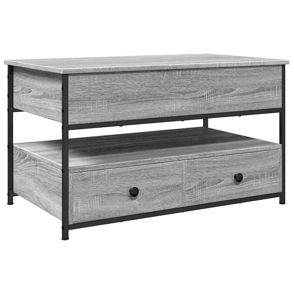 Coffee Table Grey Sonoma 85x50x50 cm Engineered Wood and Metal