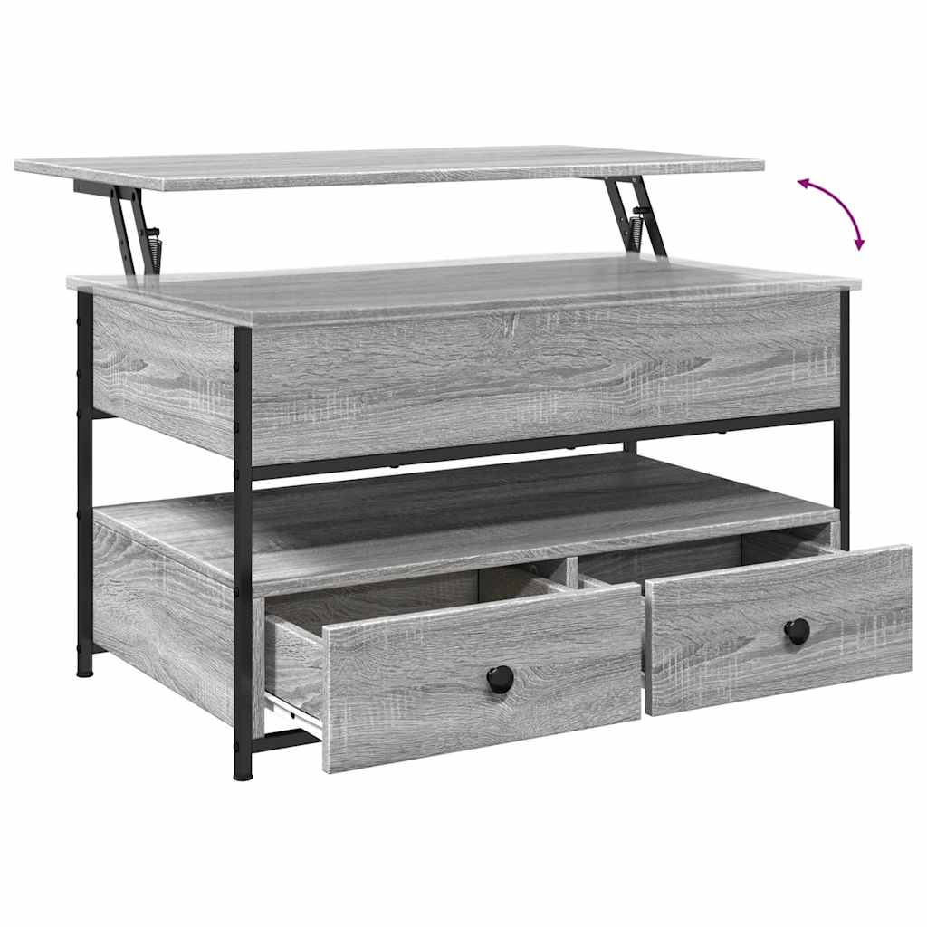 Coffee Table Grey Sonoma 85x50x50 cm Engineered Wood and Metal