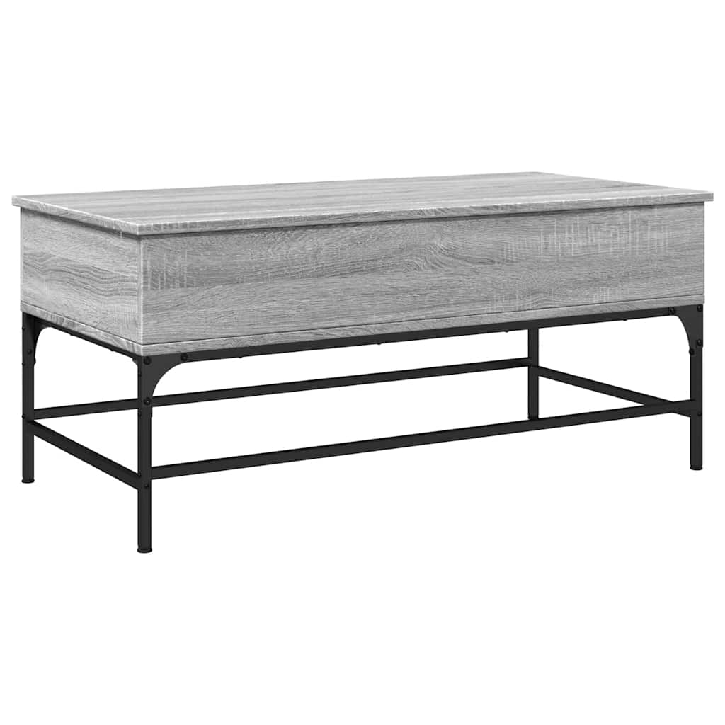 Coffee Table Grey Sonoma 100x50x45 cm Engineered Wood and Metal