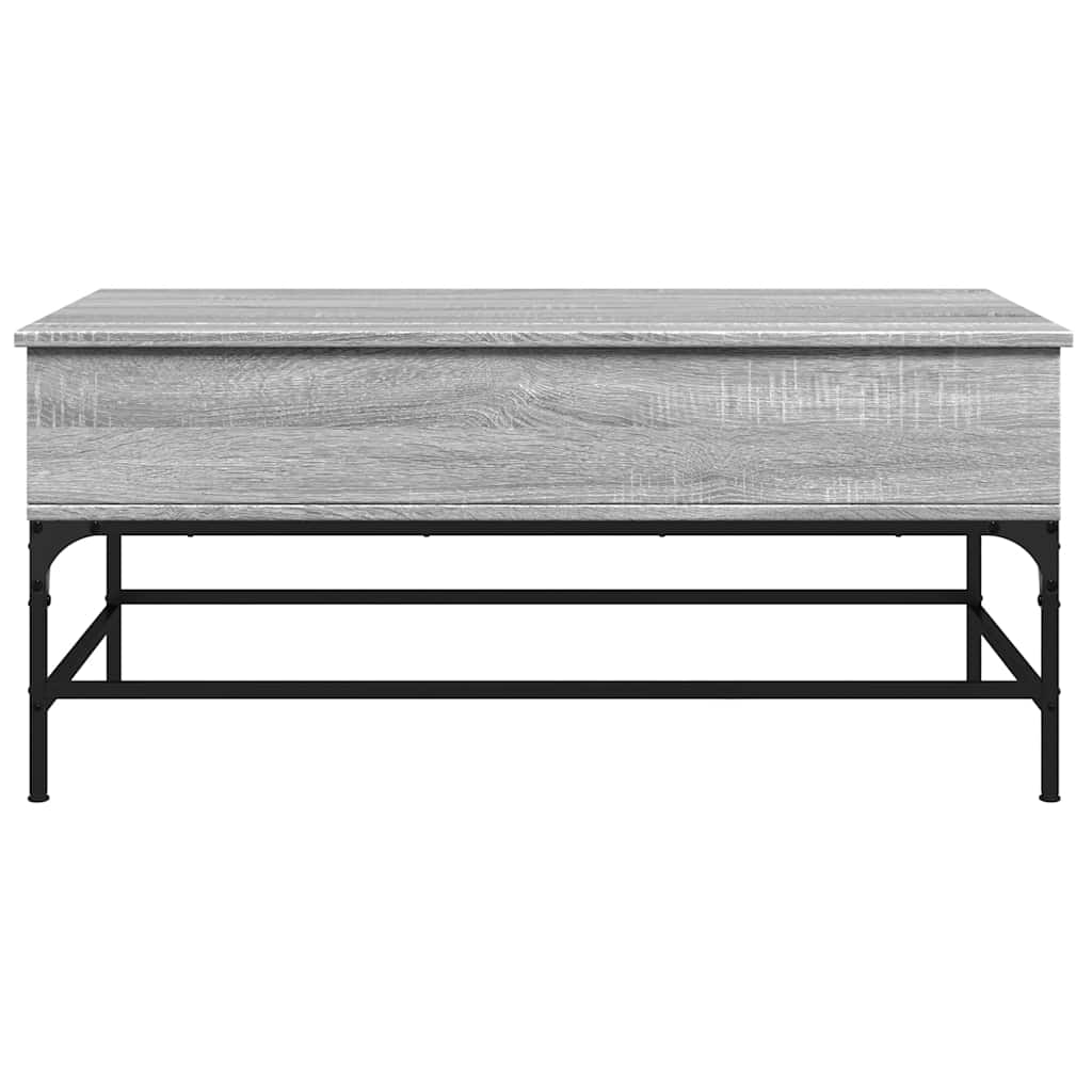 Coffee Table Grey Sonoma 100x50x45 cm Engineered Wood and Metal
