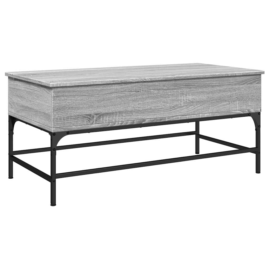 Coffee Table Grey Sonoma 100x50x45 cm Engineered Wood and Metal