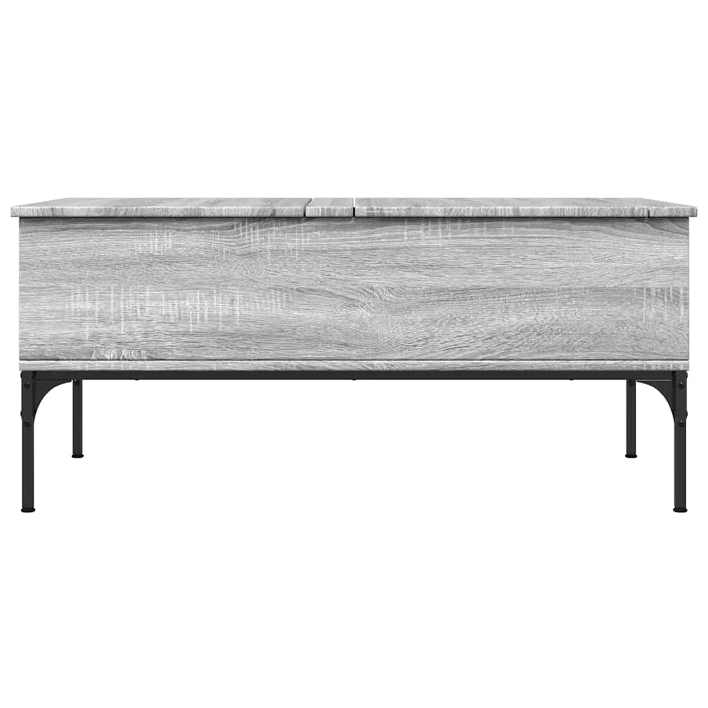 Coffee Table Grey Sonoma 100x50x45 cm Engineered Wood and Metal