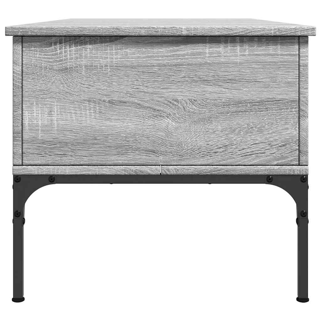 Coffee Table Grey Sonoma 100x50x45 cm Engineered Wood and Metal