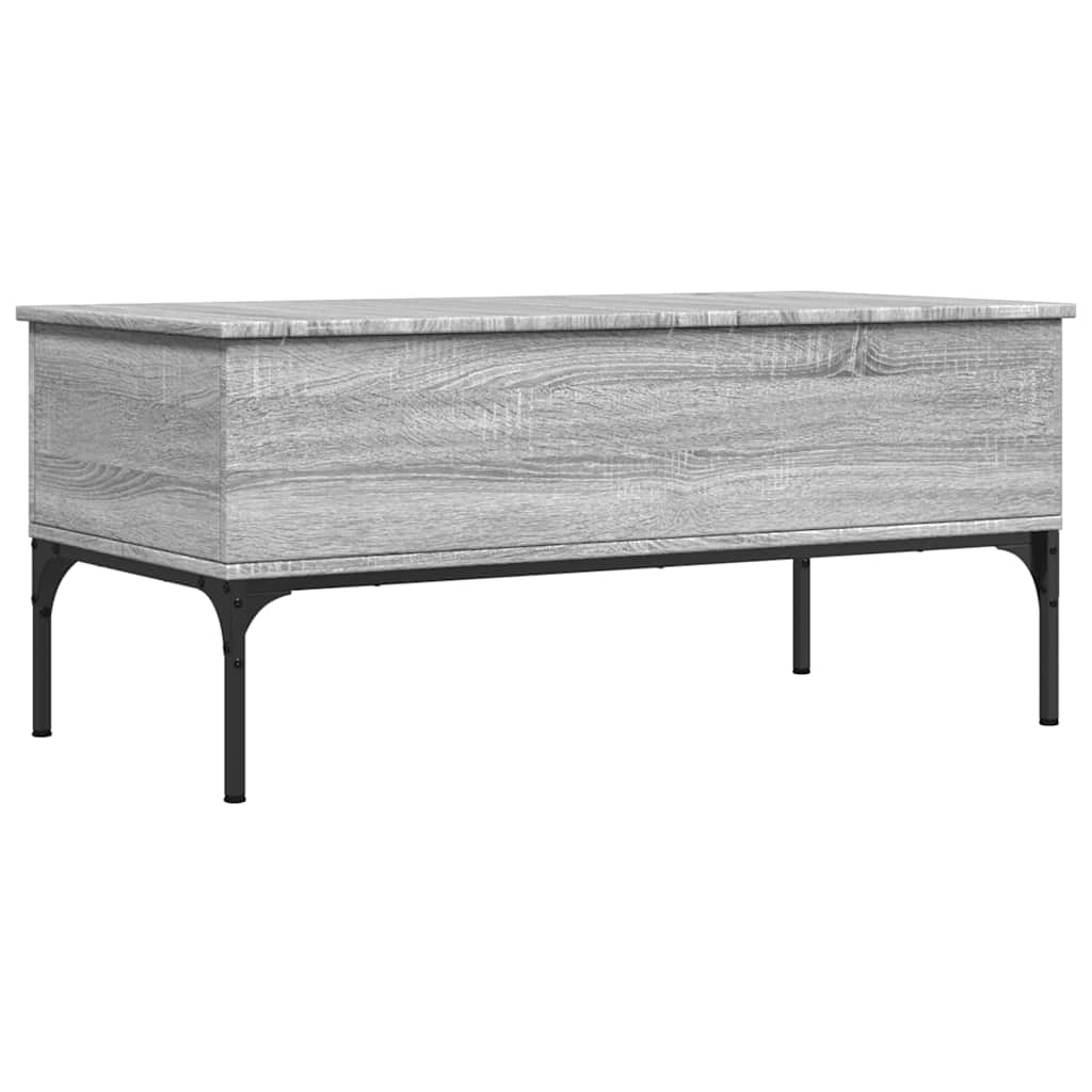 Coffee Table Grey Sonoma 100x50x45 cm Engineered Wood and Metal