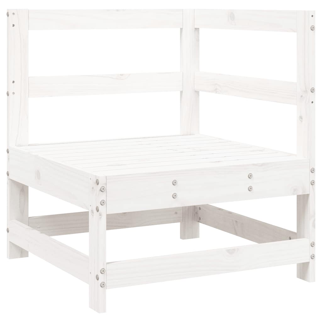 8 Piece Garden Sofa Set White Solid Wood Pine