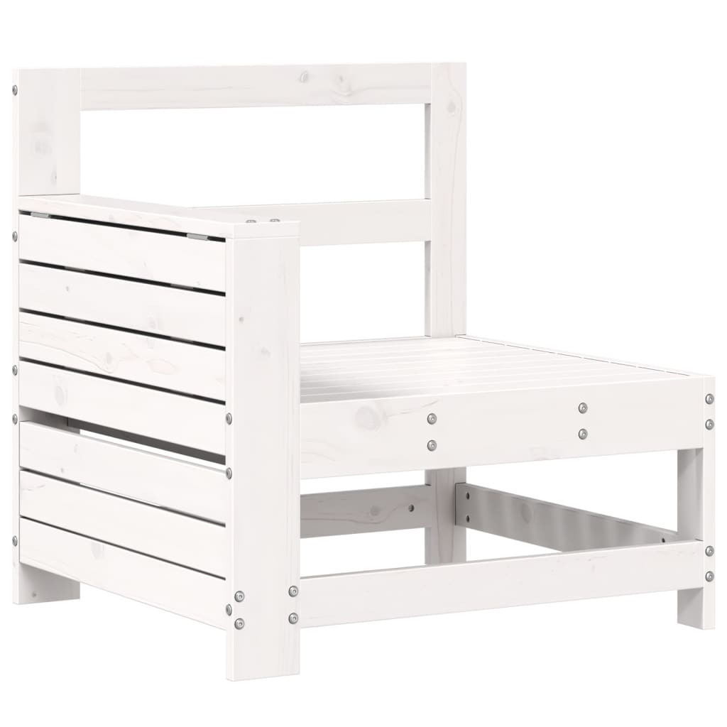 7 Piece Garden Sofa Set White Solid Wood Pine