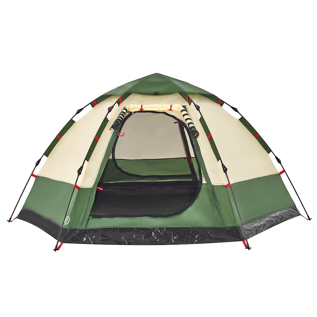 Camping Tent Cabin 4-Person Green Quick Release