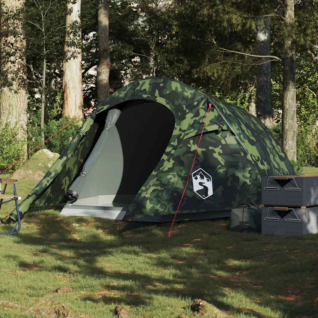 Camping Tent Tunnel 3-Person Camouflage Waterproof
