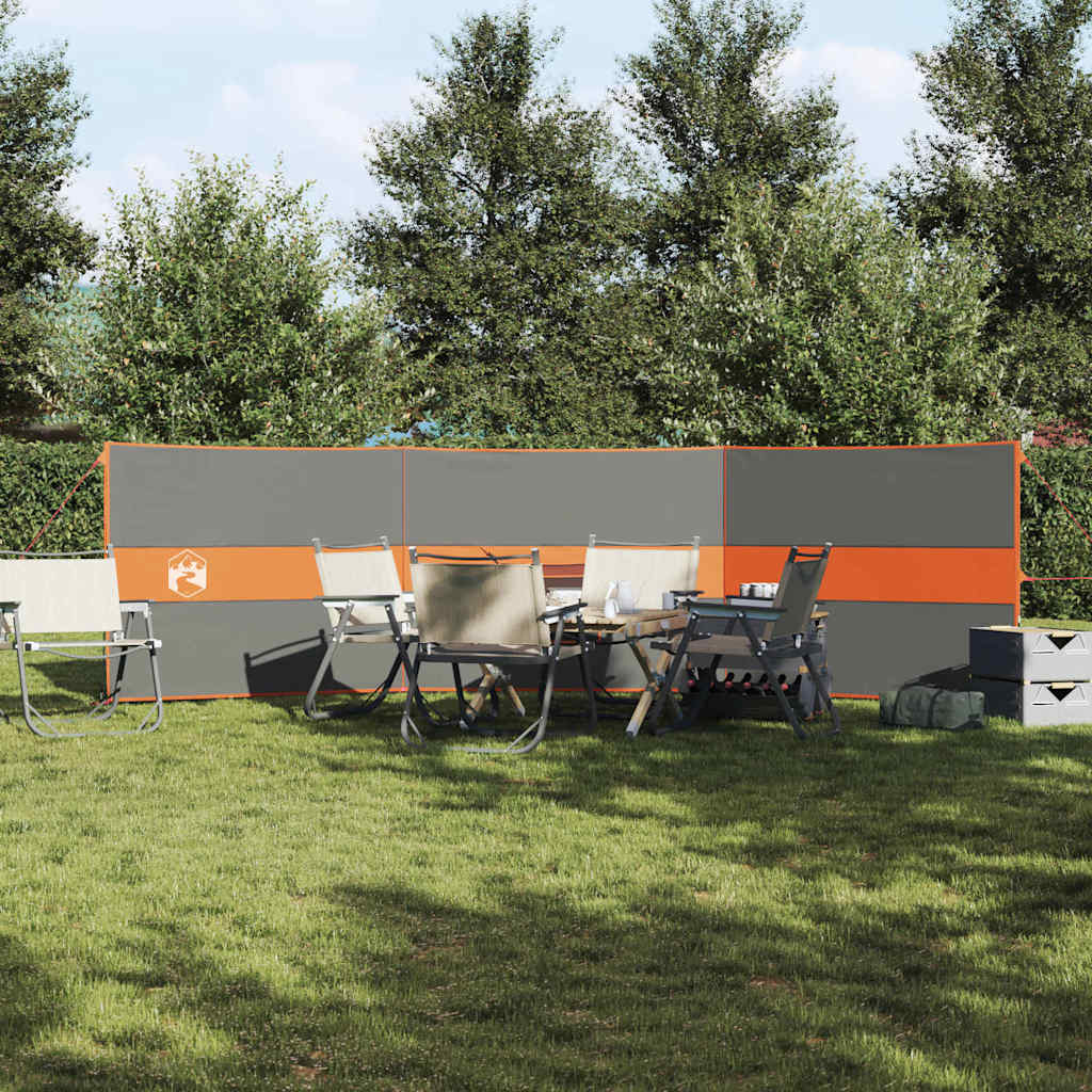 Camping Windbreak Grey and Orange 490x123 cm Waterproof
