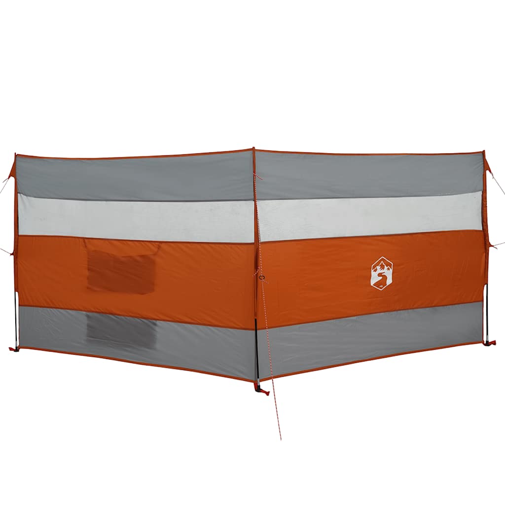 Camping Windbreak Grey and Orange 340x130 cm Waterproof