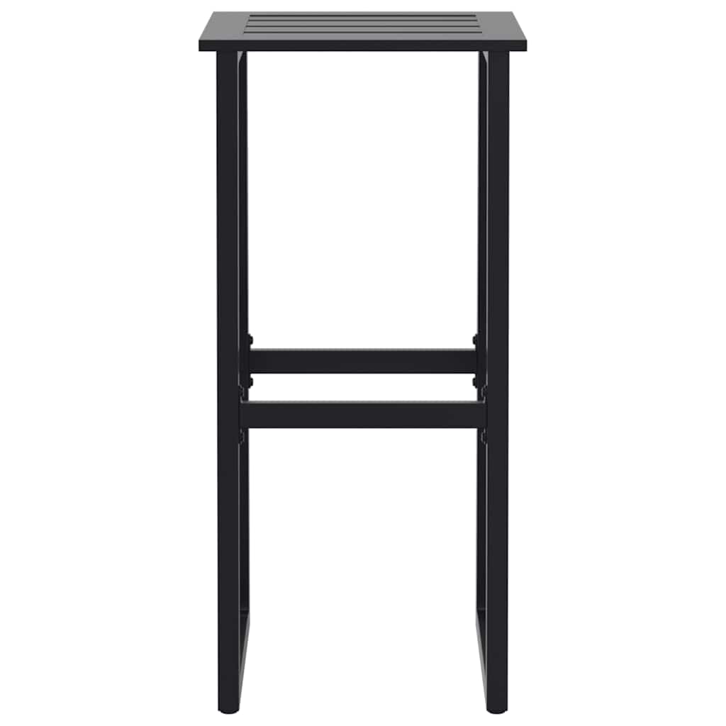 9 Piece Garden Bar Set Black Powder-coated Steel