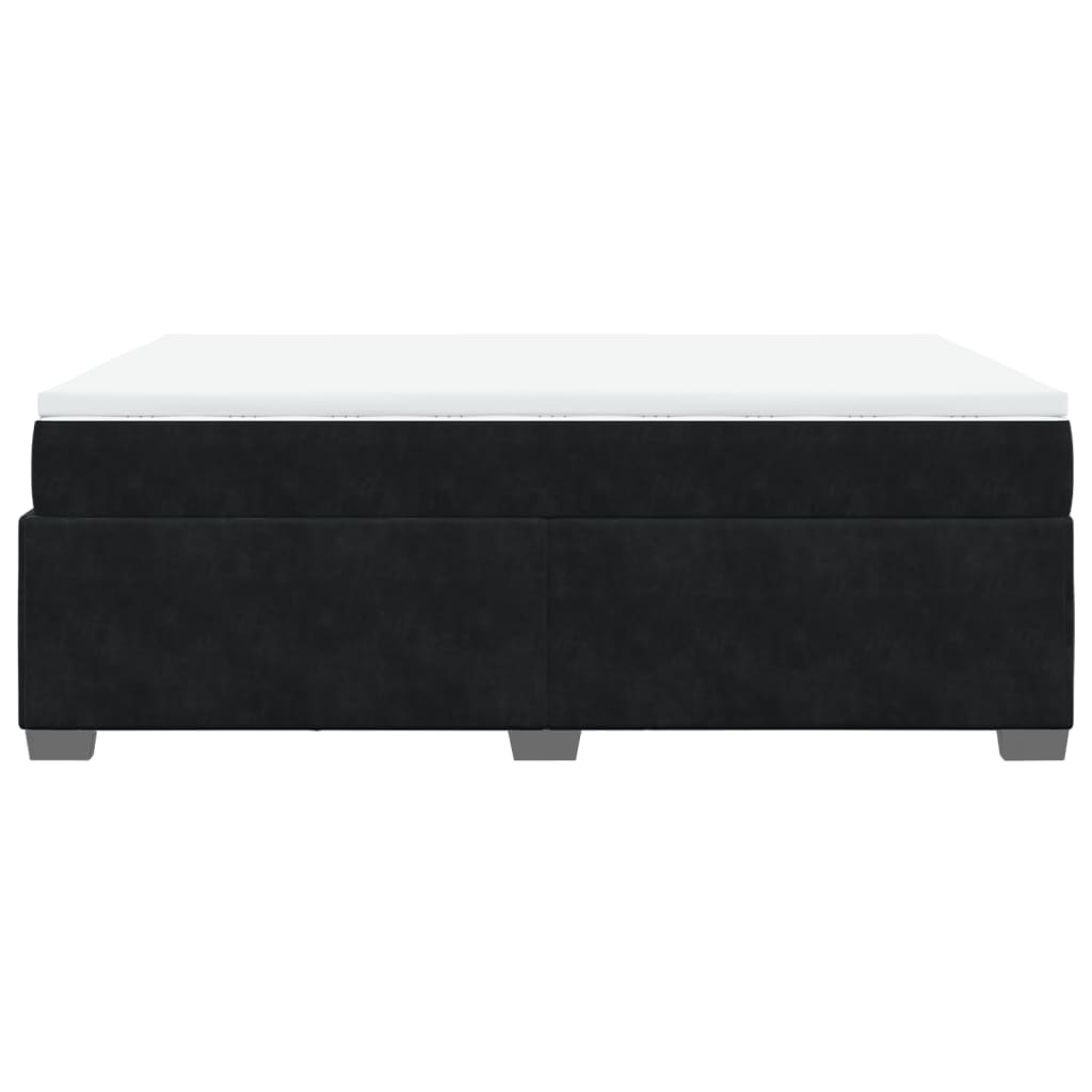 Box Spring Bed with Mattress Black 140x200 cm Velvet