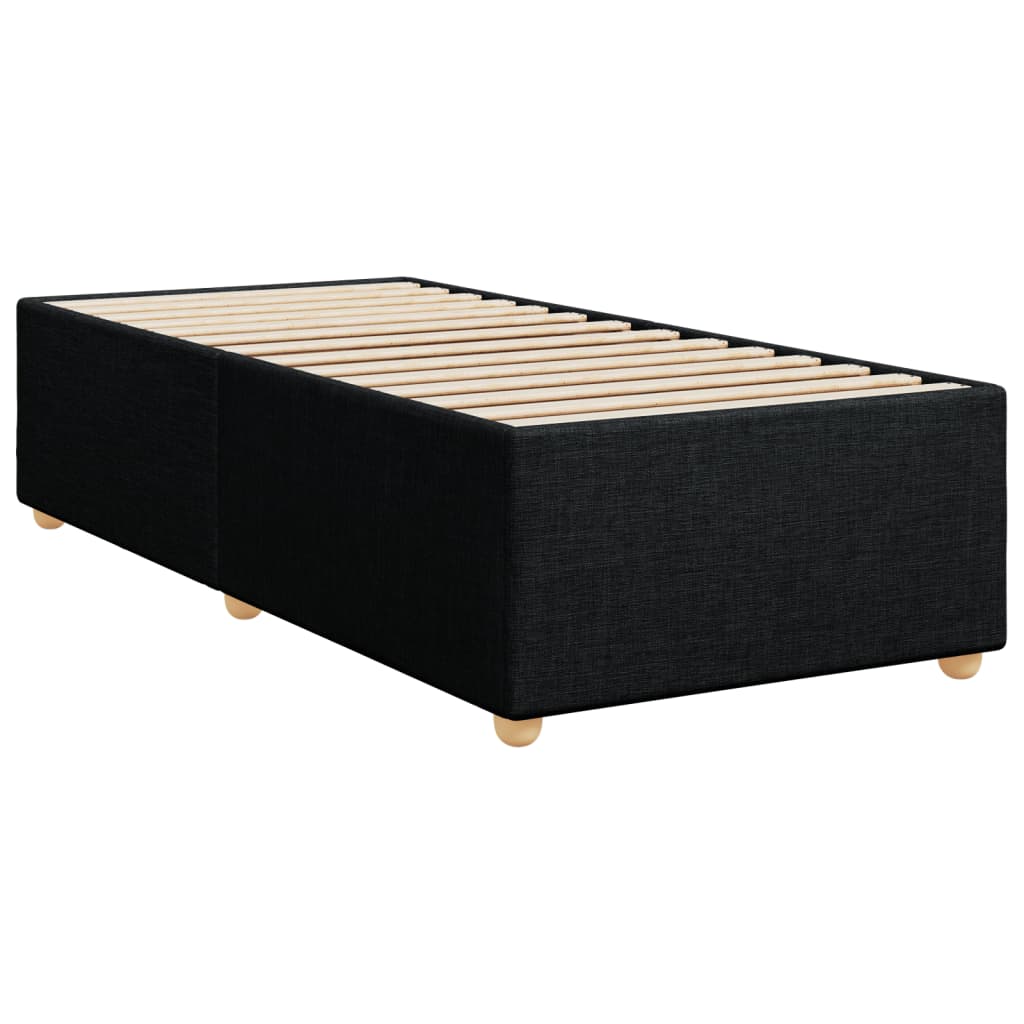 Box Spring Bed with Mattress Black 90x200 cm Fabric