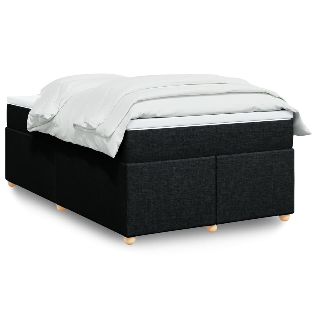 Box Spring Bed with Mattress Black 120x200 cm Fabric