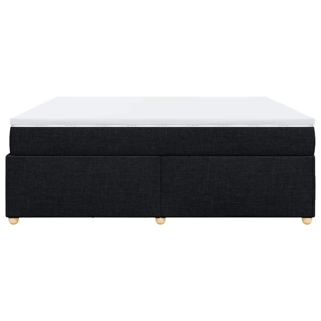 Box Spring Bed with Mattress Black 180x200 cm Fabric