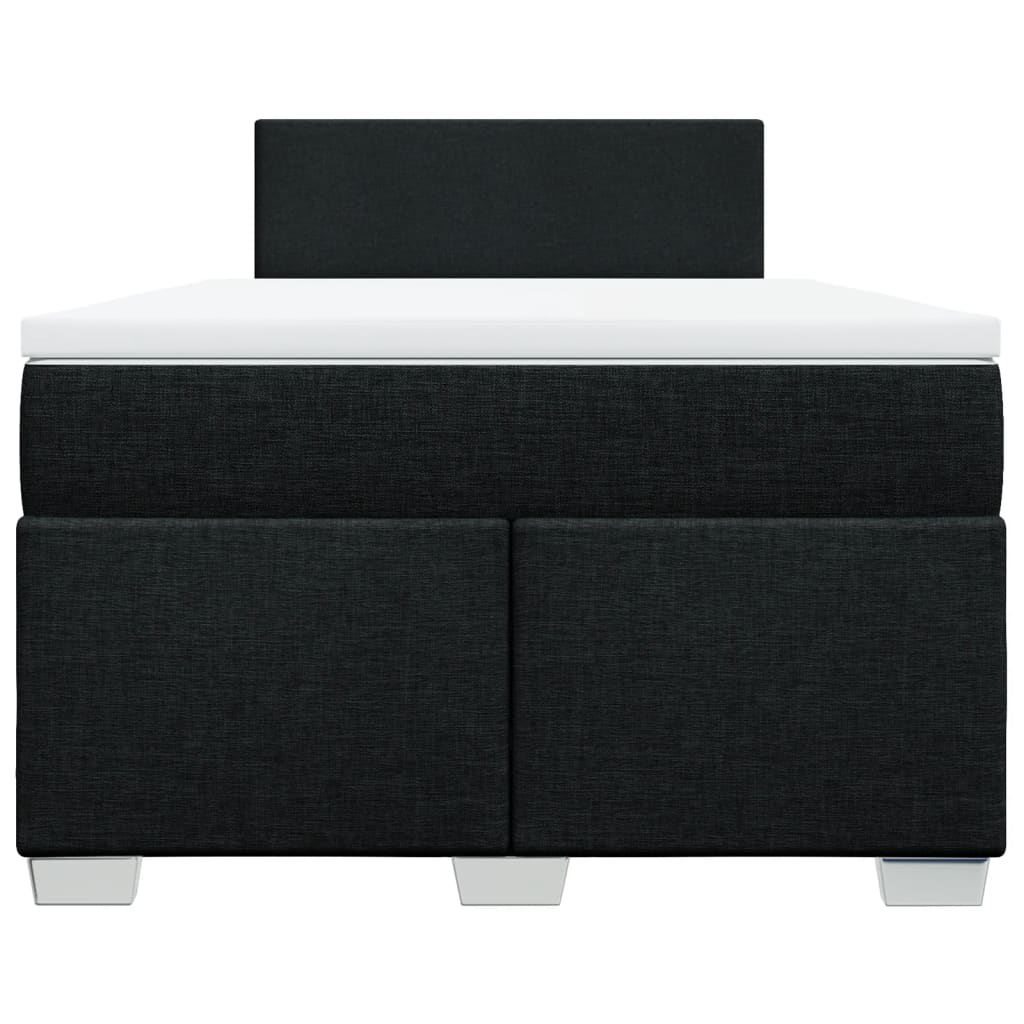 Box Spring Bed with Mattress Black 120x200 cm Fabric