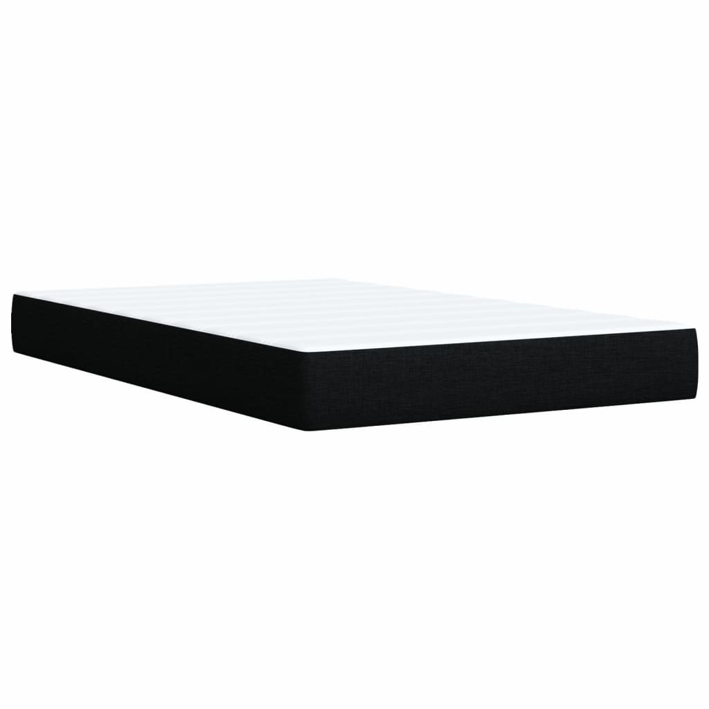 Box Spring Bed with Mattress Black 120x200 cm Fabric