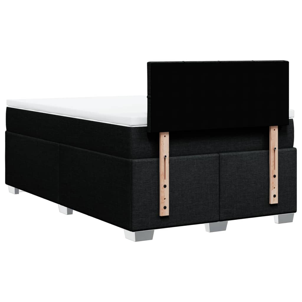 Box Spring Bed with Mattress Black 120x200 cm Fabric