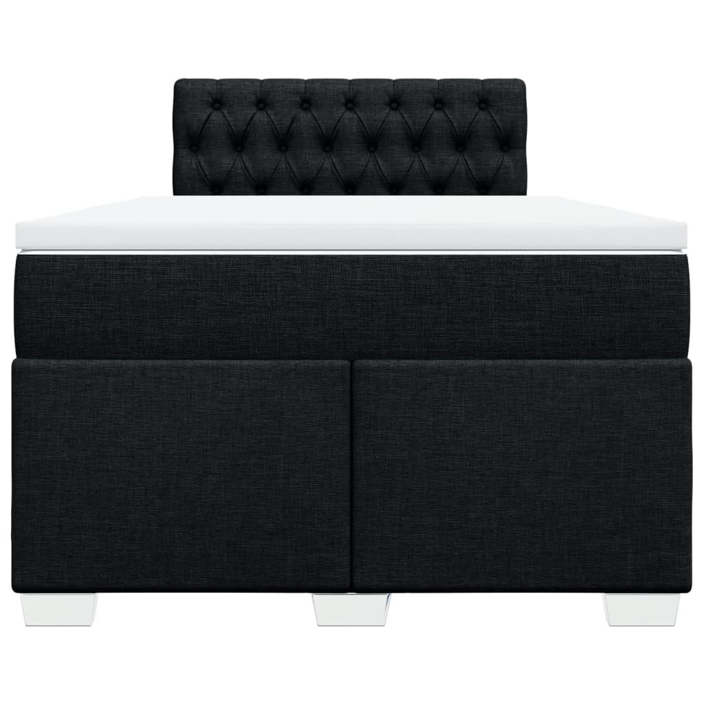 Box Spring Bed with Mattress Black 120x200 cm Fabric