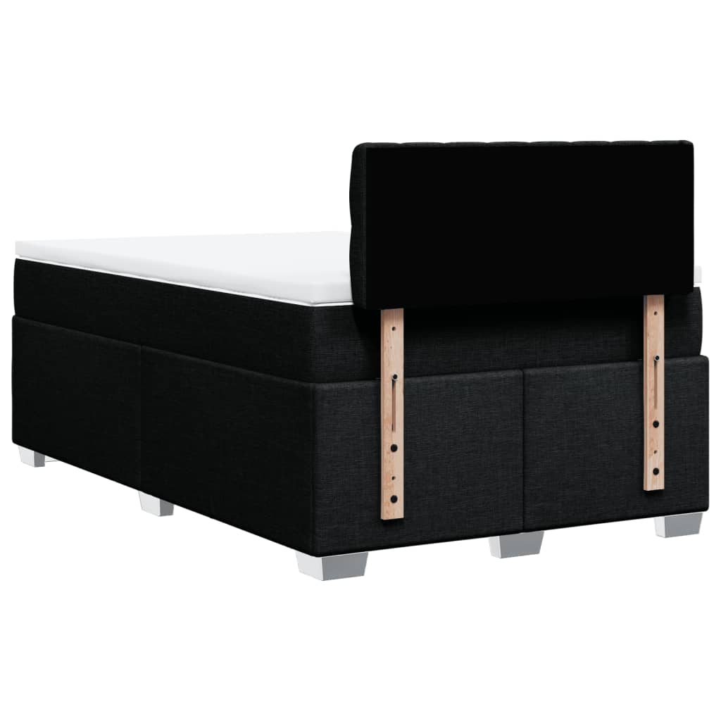Box Spring Bed with Mattress Black 120x200 cm Fabric