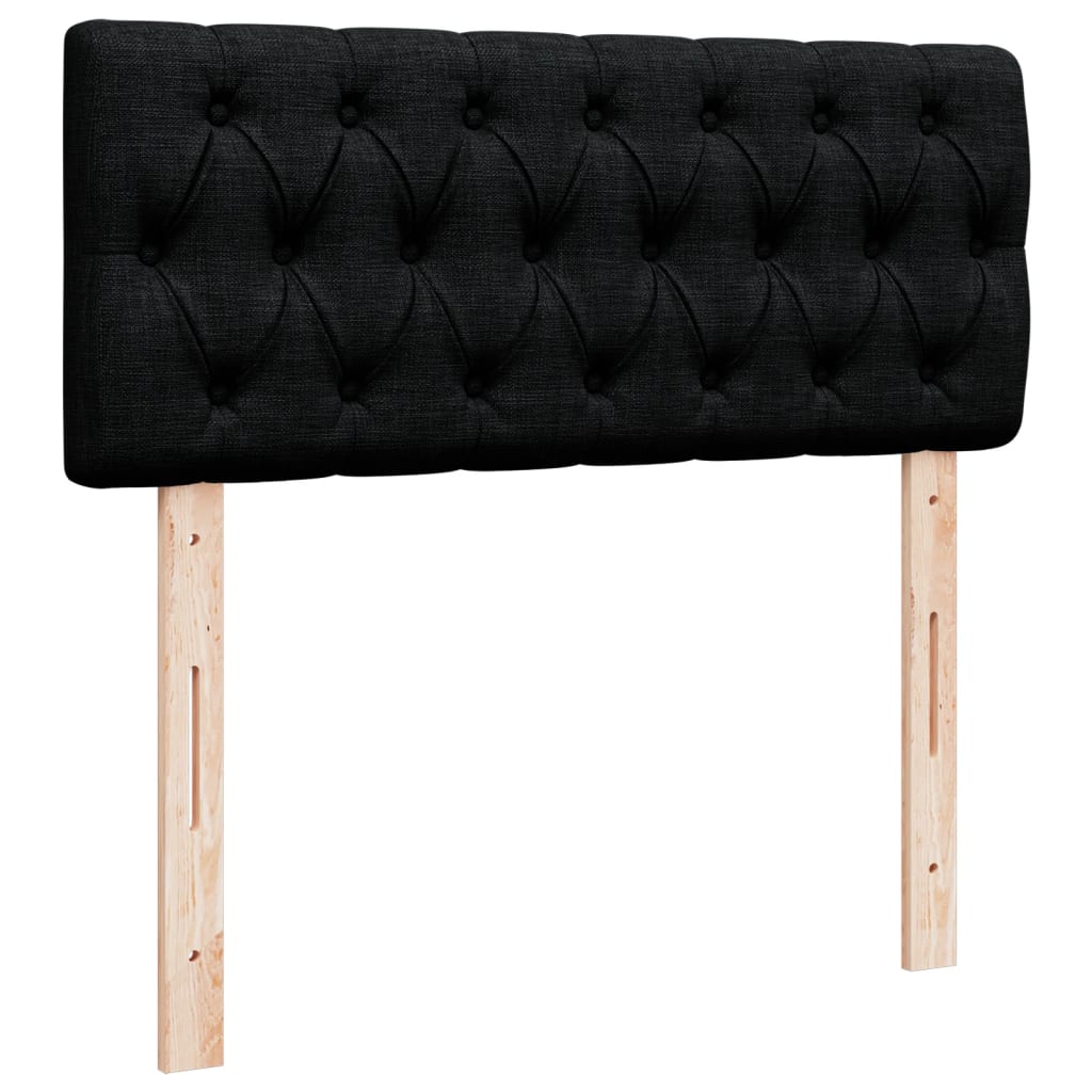 Box Spring Bed with Mattress Black 120x200 cm Fabric