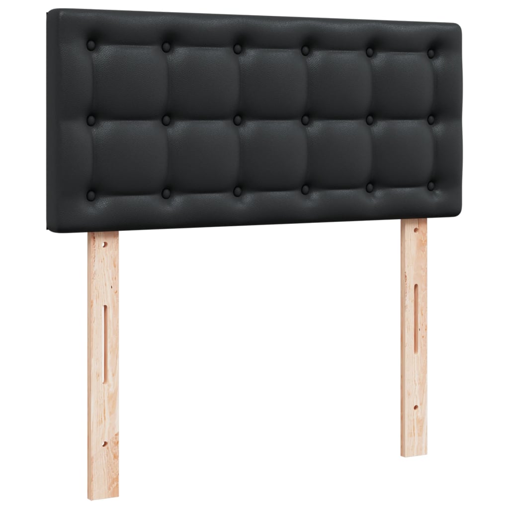 Box Spring Bed with Mattress Black 90x190 cm Faux Leather