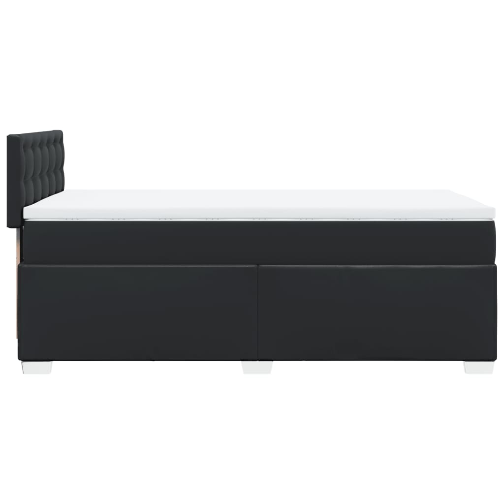Box Spring Bed with Mattress Black 100x200 cm Faux Leather