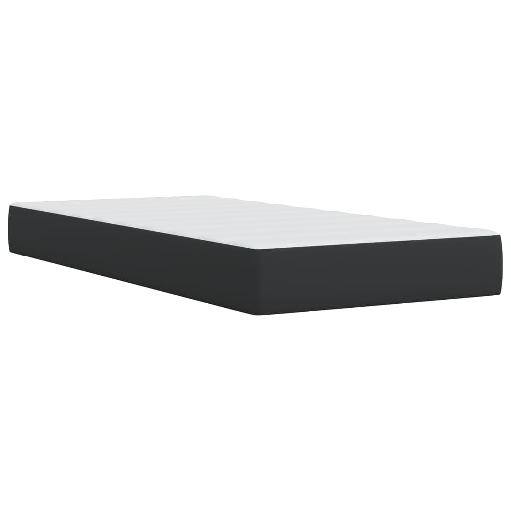 Box Spring Bed with Mattress Black 100x200 cm Faux Leather