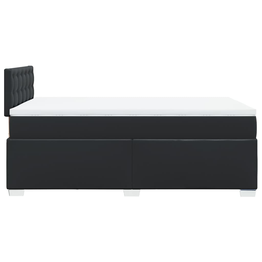 Box Spring Bed with Mattress Black 120x190 cm Faux Leather