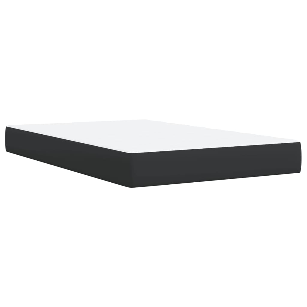 Box Spring Bed with Mattress Black 120x190 cm Faux Leather
