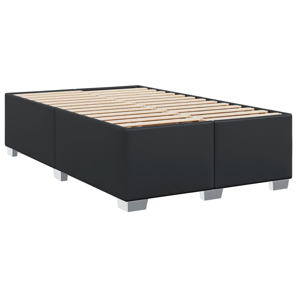 Box Spring Bed with Mattress Black 120x200 cm Faux Leather